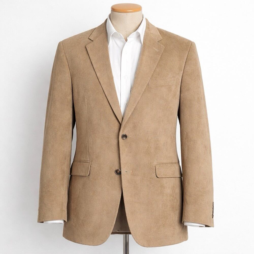 Chaps Ralph Lauren Preppy Tan Blazer Jacket Corduroy 48L